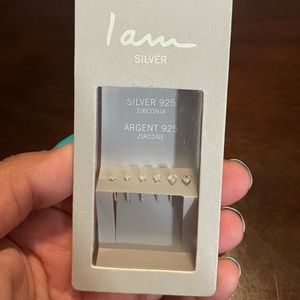 3 Pairs of Sterling Silver Stud Earrings